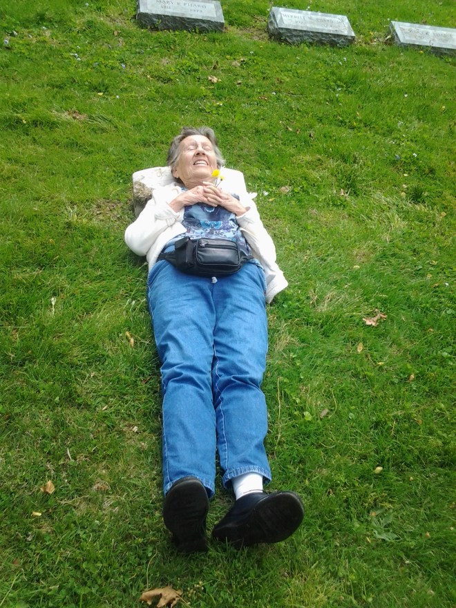 Mother checking out realestate