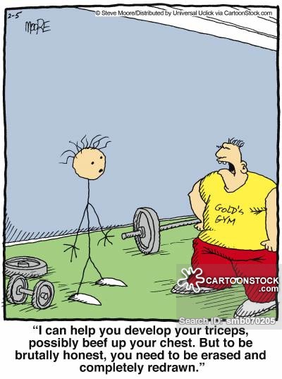 'I can help you develop your triceps, possibly beef up your chest. But to be brutally honest, you need to be erased and completely redrawn.'