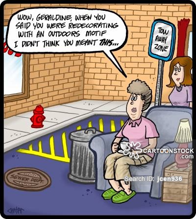 'Wow, Geraldine, when you said you were redecorating with an outdoors motif I didn't think you meant this...'