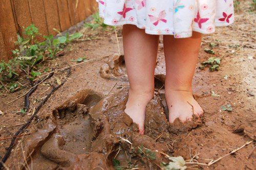 muddy feet